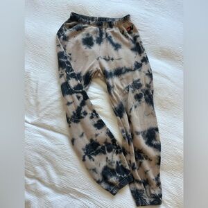 Aviator Nation Black and Tan Tie-Dye Joggers